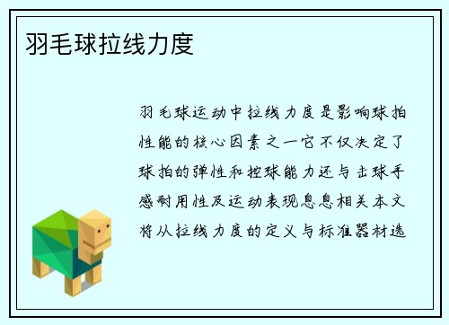 羽毛球拉线力度